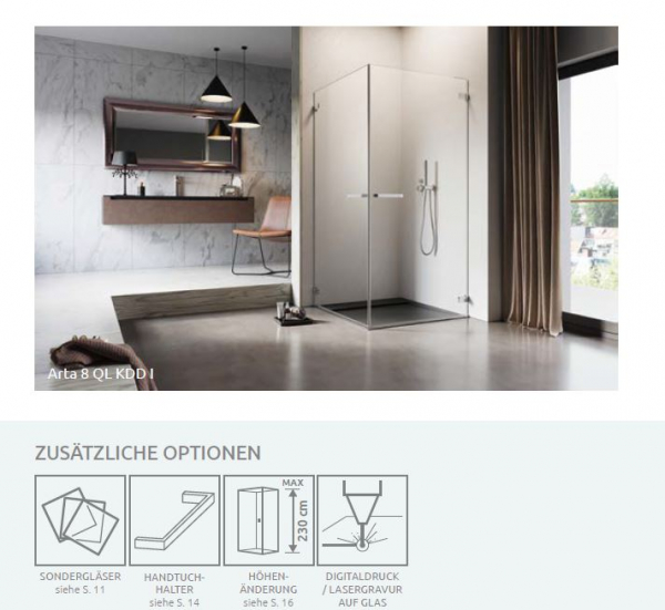 Radaway Arta 8 KDDI/QL PUK Nieste Eck-Duschkabine mit 2 Drehtüren