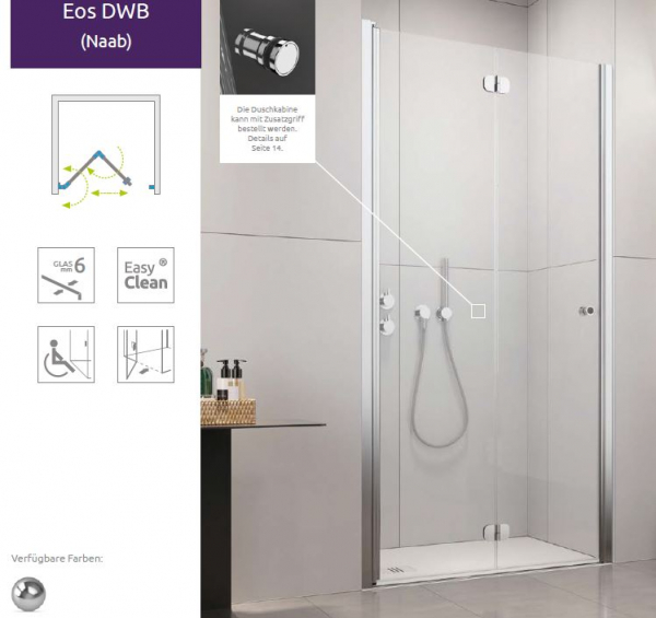 Radaway Eos DWB Duschtür Nischentür Drehfalttür Falttür PUK Naab