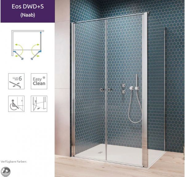 Radaway Eos DWD+S Eckdusche Pendeltüren mit Seitenwand PUK Naab