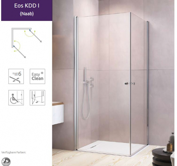 Radaway Eos KDD I Eckdusche Eckeinstieg mit 2 Pendeltüren PUK Naab