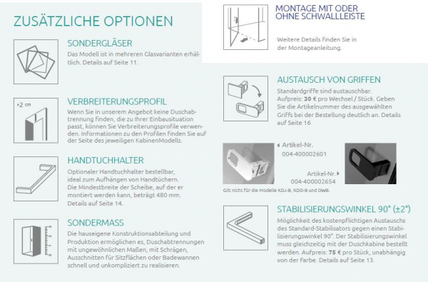 Radaway Essenza 6 KDJ Eck-Duschabtrennung Duschtür an Fixteil und Seitenwand Eckkabine PUK Trave