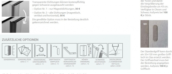Radaway Furo DWJ/SL Schiebetür für Nische Gleittür PUK Vils