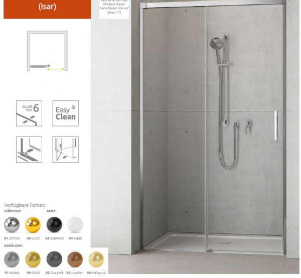 Radaway Idea 6 DWJ Schiebetür für Nische Gleittür PUK Isar