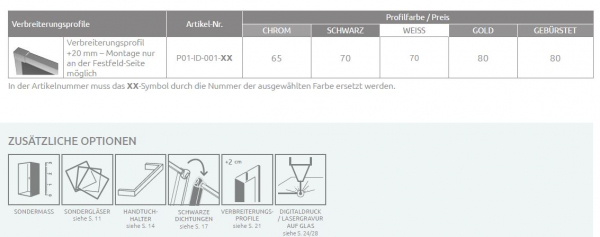Radaway Idea 6 DWJ Schiebetür für Nische Gleittür PUK Isar