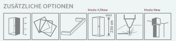 Radaway Walk In Modo X I und Modo New I Spritzschutzwand für Dusche