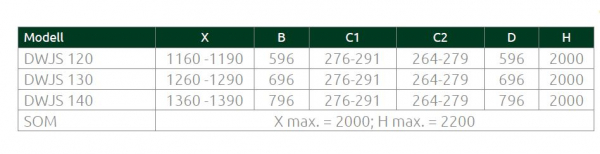 Radaway Nes DWJS Duschtür für Nische Duschabtrennung Pendeltür mit Fest- und Seitenteil PUK Oder