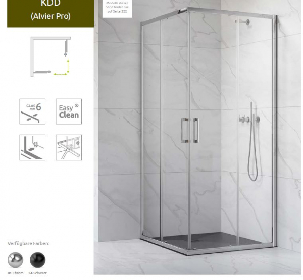 Radaway Premium Pro Eckeinstieg mit 2-teiligen Schiebetüren PUK Alvier Pro