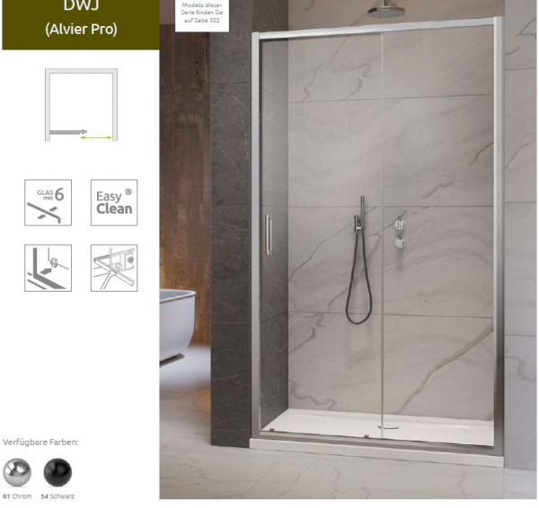 Radaway Premium Pro Schiebetür für Dusch-Nische Duschabtrennung PUK Alvier Pro