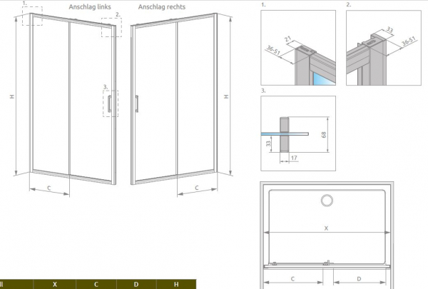 Radaway Premium Pro Schiebetür für Dusch-Nische Duschabtrennung PUK Alvier Pro