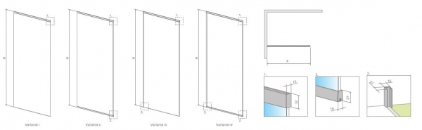 Radaway Walk In Modo XL mit Deckenhöhe deckenhoch bis 3000 mm