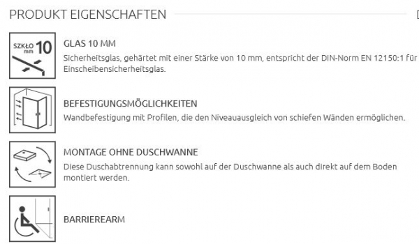 Radaway Walk In Modo XL mit Deckenhöhe deckenhoch bis 3000 mm