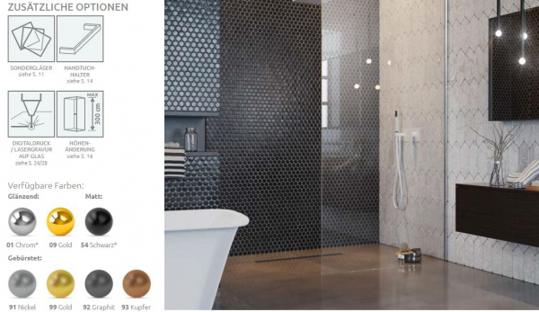 Radaway Walk In Modo XL mit Deckenhöhe deckenhoch bis 3000 mm