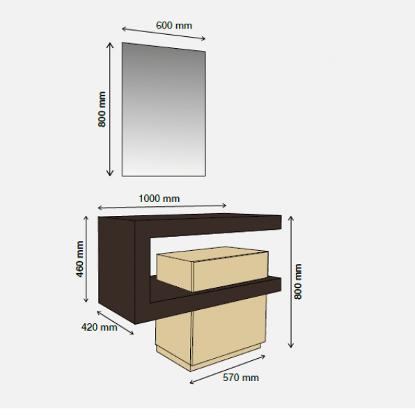 Rubicer Badmöbelset Desire exklusives und elegantes Badezimmer-Waschbecken-Set