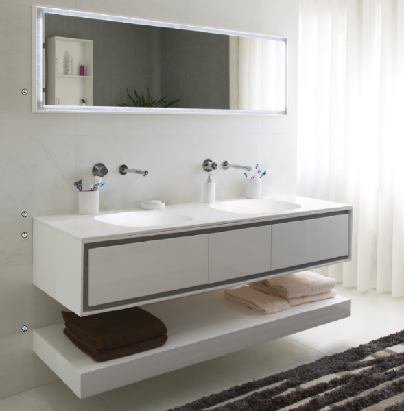 Rubicer Badmöbelset Noble exklusives und elegantes Badezimmer-Waschbecken-Set