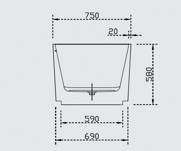 Rubicer Pacific freistehende Acryl-Badewanne weiß matt mit LED-Beleuchtung RBA7682PACWM