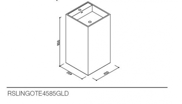 Rubicer Standwaschbecken Gold matt RSLINGOTE4585GLD Solid Surface