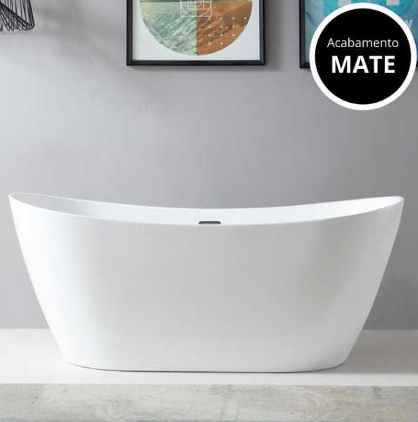 Rubicer Sublime freistehende Acryl-Badewanne Weiß RBA6612SUBWGL/M