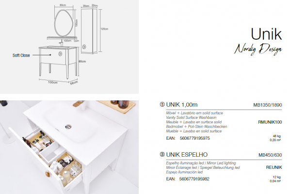 Rubicer Badmöbelset Unik exklusives und elegantes Badezimmer-Waschbecken-Set