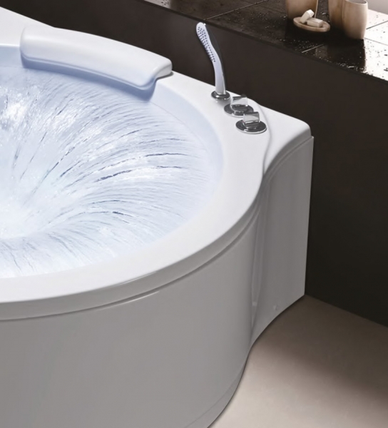 Rubicer Whirlpool-Badewanne Emotions mit Hydromassage exklusive Acrylwanne-Eckwanne Spabereich rund