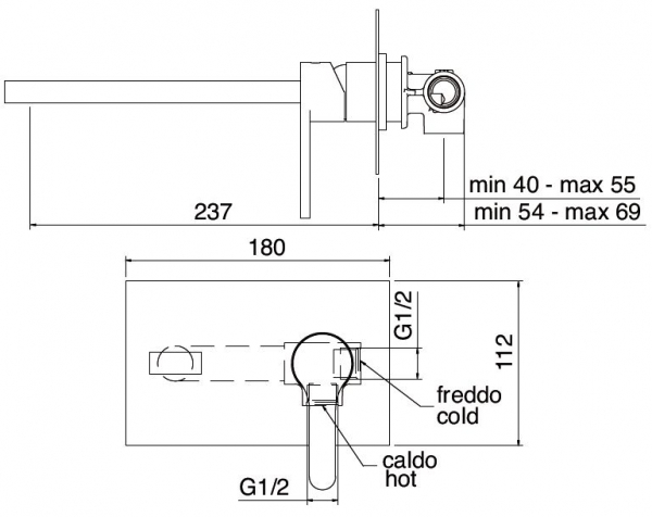 Treemme Klab 2752 Armatur für Waschbecken Unterputz-Wasserhahn