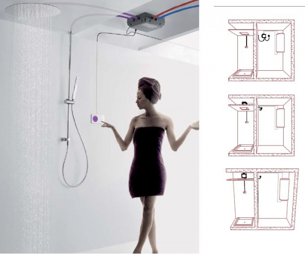 Tres Shower Technology 09286562 Duschset mit elektronischer Bedienung