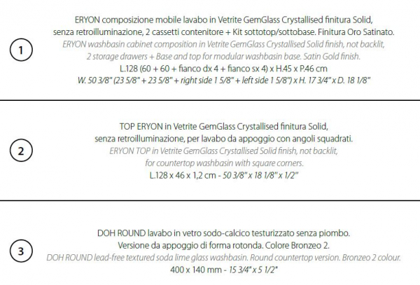 Sicis Elisyan Badmöbel Komposition Eryon 1 - exklusives Design aus Italien