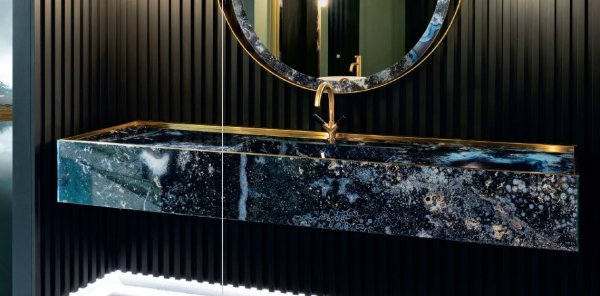 Sicis Elisyan Crystal Waschtischplatte mit integriertem Waschbecken - exklusives Design aus Italien