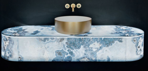 Sicis Elisyan Curvex Waschtischplatte mit Aufsatzwaschbecken - exklusives Design aus Italien