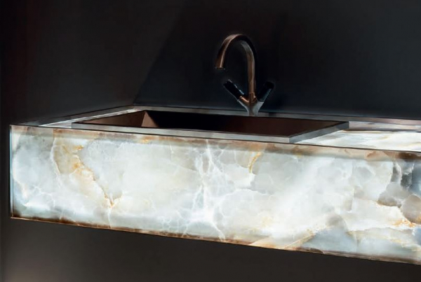 Sicis Elisyan Dualisium Waschtischplatte mit Doppelwaschbecken - exklusives Design aus Italien