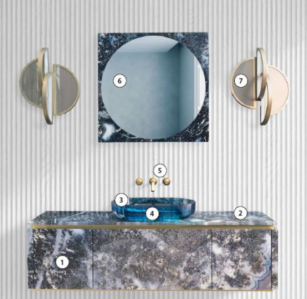 Sicis Elisyan Badmöbel Komposition Eryon 3 - exklusives Design aus Italien