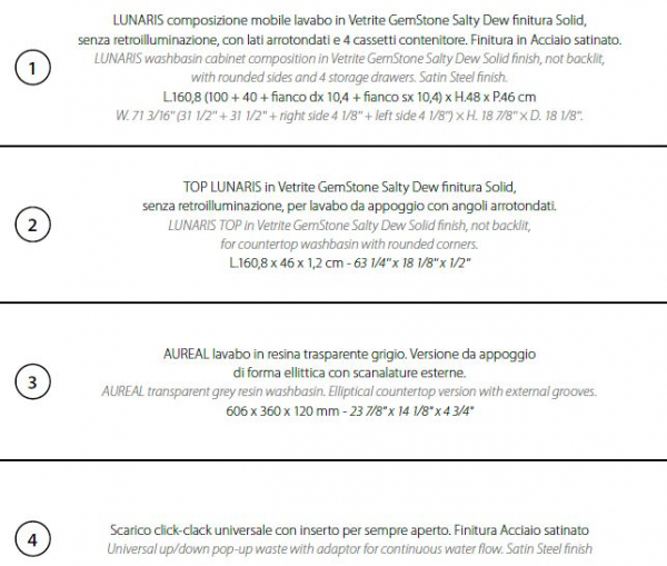 Sicis Elisyan Badmöbel Komposition Lunaris 2 - exklusives Design aus Italien