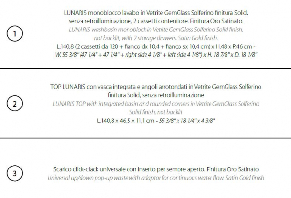 Sicis Elisyan Badmöbel Komposition Lunaris 3 - exklusives Design aus Italien