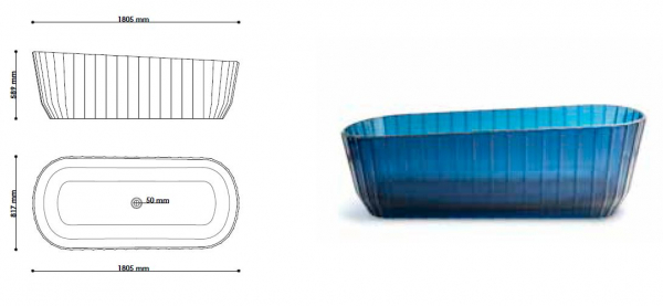 Sicis Elisyan Ondaris freistehende Badewanne - exklusives Design aus Italien