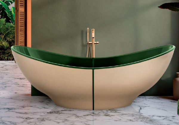 Sicis Elisyan Shellis Gold freistehende Badewanne - exklusives Design aus Italien