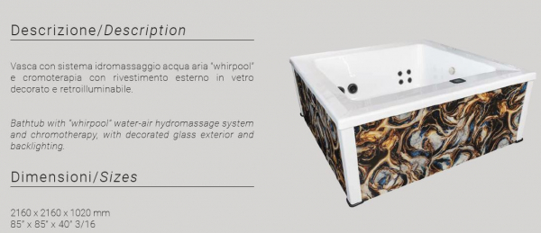Sicis Elisyan Zen Lagoon Whirlpool mit Wasser-Luft-Hydromassagesystem und Farbtherapie
