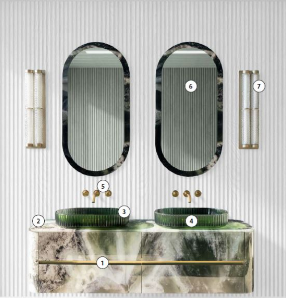 Sicis Elisyan Badmöbel Komposition Lunaris 1 - exklusives Design aus Italien