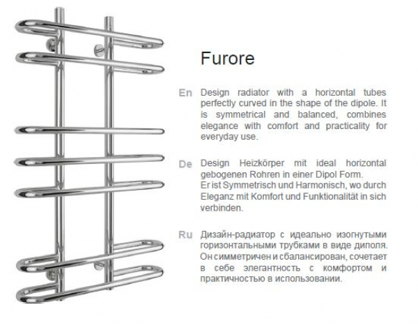 Sunerzha Furore Handtuchheizkörper Designheizkörper aus rostfreiem Stahl