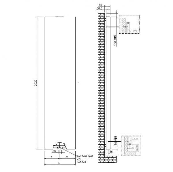 Tonon Evolution Pierrot Plus AC Cortenstahl Designheizkörper