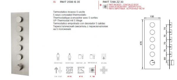 Treemme 3.6 Unterputz-Thermostat 5 Wege 2598