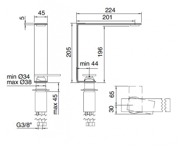 Treemme 5 mm Wasserhahn Waschtischmischer 2811_5M und 2818_5M