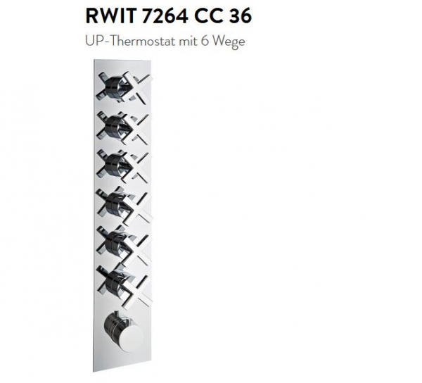 Treemme 7264/36 Unterputz-Thermostat mit 6-Wege-Umsteller