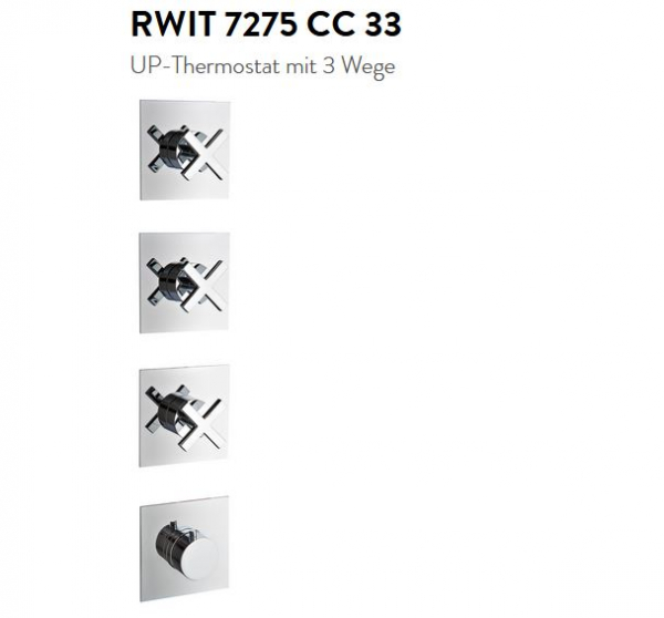 Treemme 7275/33 Unterputz-Thermostat mit 3-Wege-Umsteller