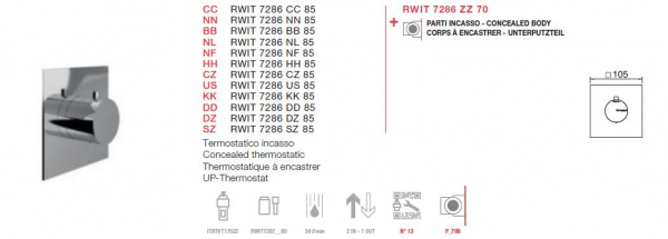 Treemme 7286/85 Einhebelmischer Unterputz-Thermostat