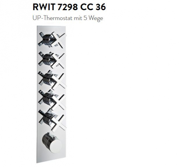 Treemme 7298/36 Unterputz-Thermostat mit 5-Wege-Umsteller