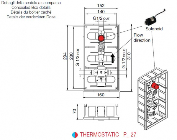 Treemme elektronischer Deckenauslauf Deckenarmatur II mit Sensor berührungsfrei