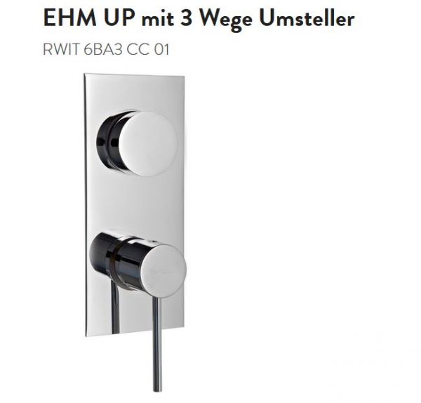 Treemme Up+ 3-Wege-Umsteller Einhebelmischer Unterputz 6BA3