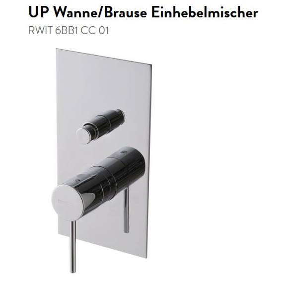 Treemme Up+ Badewanne/Dusche Unterputz Wanne/Brause Einhebelmischer 6BB1