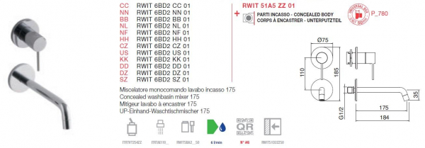 Treemme Up+ Einhand Waschtischmischer Unterputz Wasserhahn 6BD2