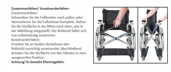 Trendmobil Rollstuhl Tantum XL light 56, bis 170 kg belastbar, 56 cm Sitzbreite