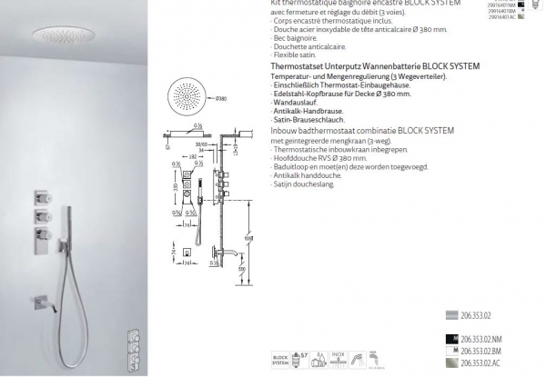Tres Block System Badewannenauslauf mit Duschkombination 20635302, modernes Design für Ihr Badezimmer